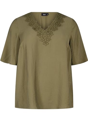 Zizzi Frauen große Größen Bluse Kurze Ärmel Stickerei Größen Gr L Winter Moss Zizzi Frauen große Größen Bluse Kurze Ärmel Stickerei Größen Gr L Winter Moss von Zizzi