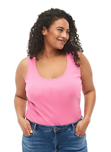 Zizzi Große Größen Damen 2er-Pack Baumwolltops Gr 42-44 Wild Orchid/Navy von Zizzi