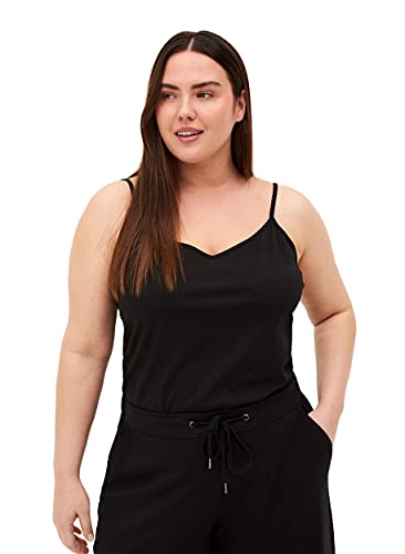 Zizzi Große Größen Damen 2er Pack Baumwolltops mit V-Ausschnitt Gr - Plus Size Damen Kleidung 42-44 Black von Zizzi