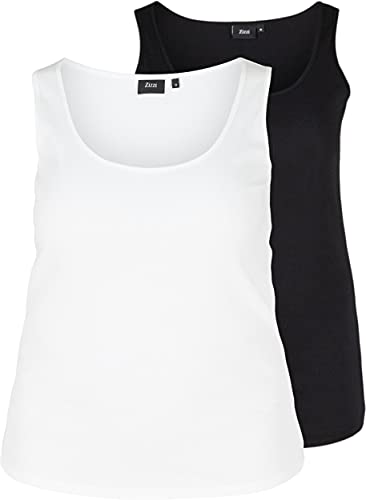 Zizzi Große Größen Damen 2er Pack Tanktop in RIPP aus Baumwolle Gr 42-44 Mehrfarbig Zizzi Große Größen Damen 2er Pack Tanktop in RIPP aus Baumwolle Gr 42-44 Mehrfarbig von Zizzi