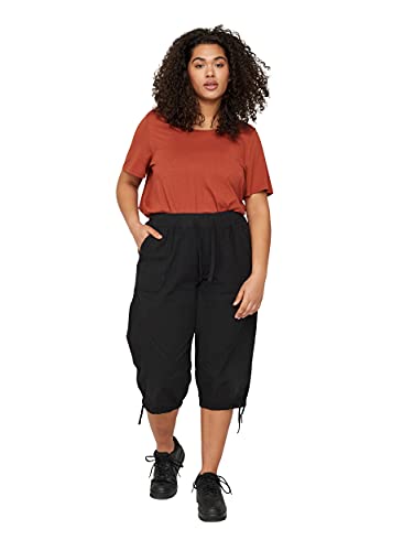 Zizzi Große Größen Damen 3/4-Hose aus Baumwolle mit Taschen Gr 42-44 Black von Zizzi