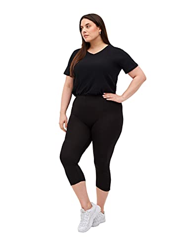 Zizzi Große Größen Damen Einfarbige 3/4-Leggings mit Stretch Gr - Plus Size Damen Kleidung 42-44 Black von Zizzi