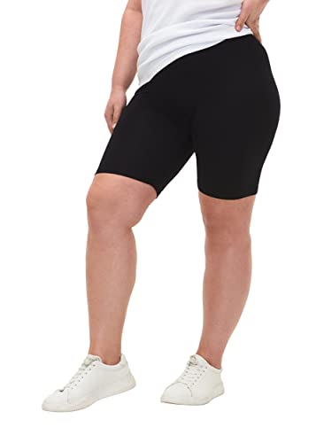 Zizzi Große Größen Damen Einfarbige Fahrradshorts aus Viskose Gr 46-48 Black von Zizzi