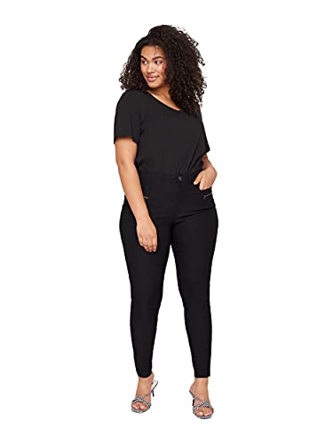 Zizzi Große Größen Damen Enganliegende Hose aus Viskosemischung Gr 42 Black von Zizzi