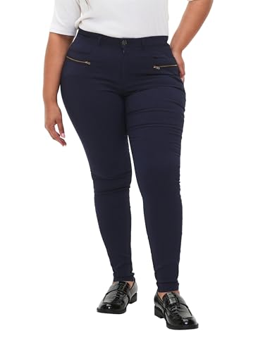 Zizzi Große Größen Damen Enganliegende Hose aus Viskosemischung Gr Gr 56 Night Sky von Zizzi