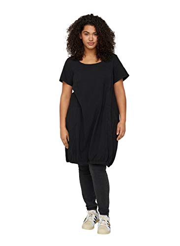 Zizzi Große Größen Damen Kurzarm Baumwollkleid Gr Gr S Black - Plus Size Damen Kleidung von Zizzi