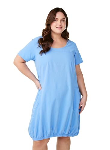 Zizzi Große Größen Damen Kurzarm Baumwollkleid Gr Gr M Della Robbia Blue - Plus Size Damen Kleidung von Zizzi