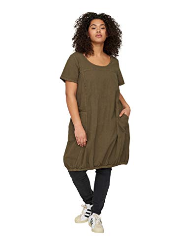 Zizzi Große Größen Damen Kurzarm Baumwollkleid Gr Gr XXL Ivy Green - Plus Size Damen Kleidung von Zizzi