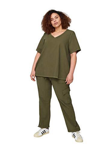 Zizzi Große Größen Damen Lockere Baumwollhose Gr - Plus Size Damen Kleidung 42-44 Ivy Green von Zizzi