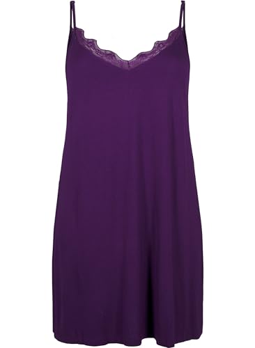 Zizzi Große Größen Damen Negligé aus Viskose mit Spitze Gr Gr XXL Purple Pennant von Zizzi