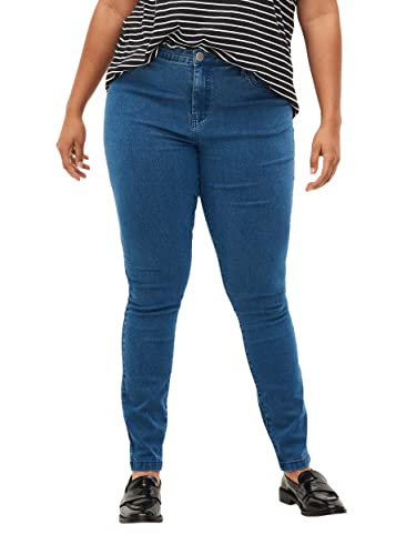 Zizzi Große Größen Damen Super Slim Amy Jeans mit hoher Taille Gr Gr 42/82 cm Mid Blue von Zizzi