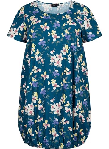 Zizzi Kurzarm Kleid mit Print Gr 42-44 Legion Blue AOP von Zizzi