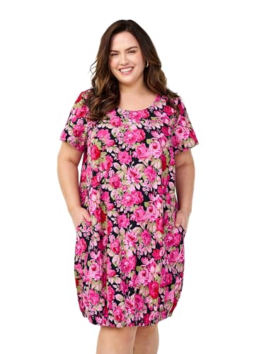 Zizzi Kurzarm Kleid mit Print Gr Gr S Black Big Flower AOP Zizzi Kurzarm Kleid mit Print Gr Gr S Black Big Flower AOP von Zizzi