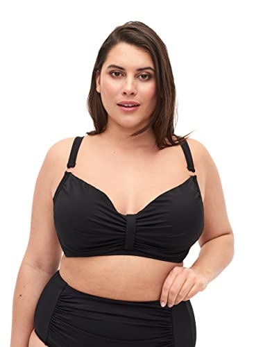 Zizzi Swim by Damen Große Größen Bikini BH Bügel Drapierung Gr 44 Black von Zizzi