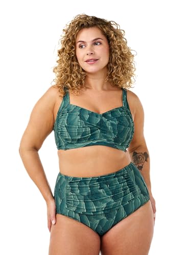 Zizzi Swim by Damen Große Größen Bikini Hose Print Größe Gr 44 Tropical Leaf AOP von Zizzi