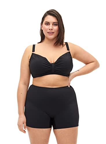 Zizzi Swim by Damen Große Größen Bikini Hose Reguläre Taillenhöhe Gr 46 Black von Zizzi