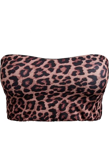 Zizzi Swim by Damen Große Größen Bikini-Top Bandeau Größe Gr 44 Leopard AOP von Zizzi
