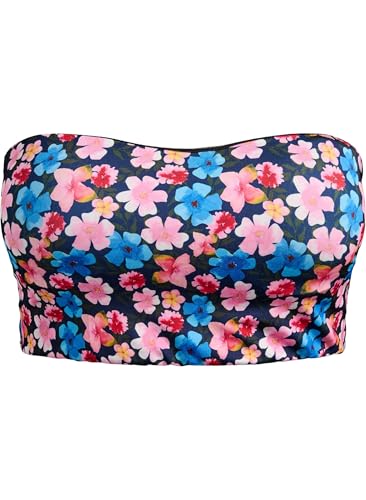 Zizzi Swim by Damen Große Größen Bikini-Top Bandeau Größe Gr 48 Multi Flower AOP von Zizzi