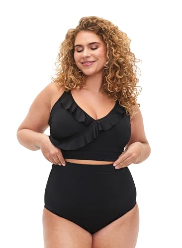 Zizzi Swim by Damen Große Größen Bikini Unterteil Hochtailliert Gr Gr 46 Black von Zizzi