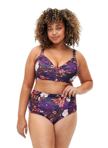 Zizzi Swim by Damen Große Größen Bikini Unterteil Print Gr 50 Purple Flower von Zizzi