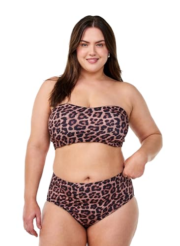 Zizzi Swim by Damen Große Größen Bikinihosen Hohe Taille Größe Gr 42 Leopard AOP von Zizzi