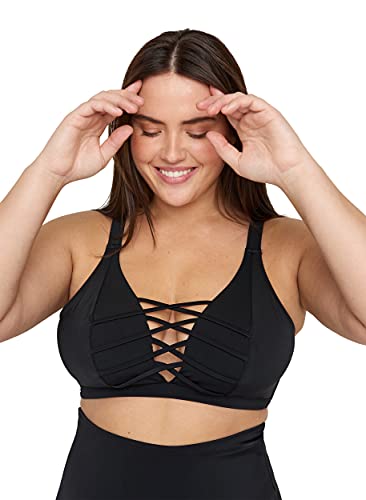 Zizzi Swim by Damen Große Größen Einfarbiges Bikini Oberteil Gr 48 Schwarz von Zizzi