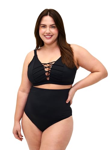 Zizzi Swim by Damen Große Größen Einfarbiges Bikini Oberteil Gr Gr 50 Black von Zizzi