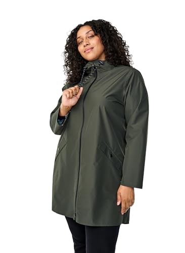 Zizzi Women's Plus Sizes Regenmantel Versiegelte Nähte Größe Gr M Peat - Plus Size Damenkleidung von Zizzi