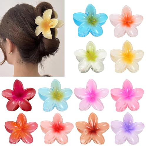 ZkateTrade 12 Stück Blumen Haarklammer Groß Rutschfeste Blumen Haarspangen Flower Hair Clip Blumenhaarklammer zum Fixieren von Haaren für Frauen Dick, Dünn Haar (8.5 cm) von ZkateTrade