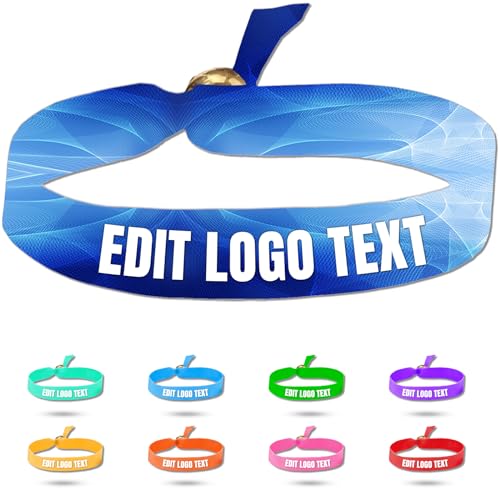 Zkgiftsdz Ab Stück Armband Stoff Personalisiert für Event und Partys, Personalisiertes Armband Stoff mit Text und Logo Admission Identification Armbänder von Zkgiftsdz