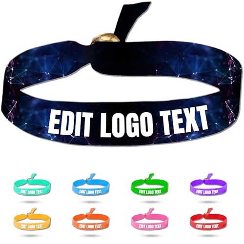 Zkgiftsdz Ab Stück Armband Stoff Personalisiert für Event und Partys, Personalisiertes Armband Stoff mit Text und Logo Admission Identification Armbänder von Zkgiftsdz