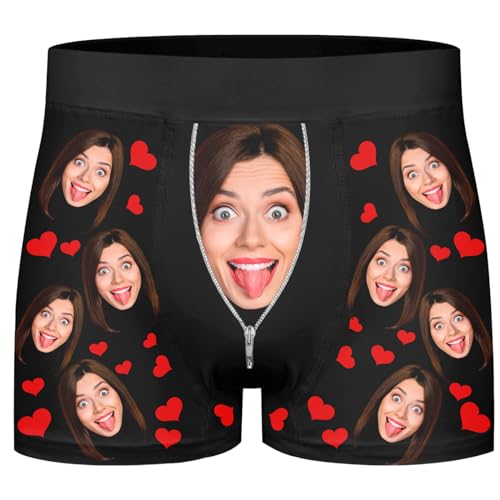 Zkgiftsdz Personalisierte Boxershorts für Männer, Unterhose mit Gesicht Personalisiert für Männer Freund Mann (XS-4XL) Hosen von Zkgiftsdz