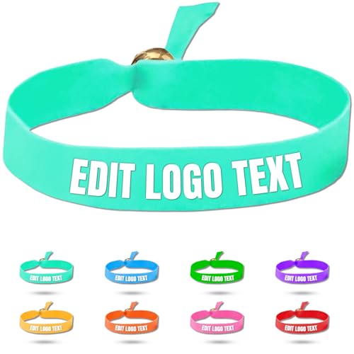 Zkgiftsdz Ab 30 Stück Armband Stoff Personalisiert für Event und Partys, Personalisiertes Armband Stoff mit Text und Logo Admission Identification Armbänder von Zkgiftsdz