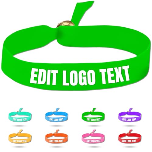 Zkgiftsdz Ab 30 Stück Armband Stoff Personalisiert für Event und Partys, Personalisiertes Armband Stoff mit Text und Logo Admission Identification Armbänder von Zkgiftsdz