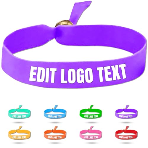 Zkgiftsdz Ab Stück Armband Stoff Personalisiert für Event und Partys, Personalisiertes Armband Stoff mit Text und Logo Admission Identification Armbänder von Zkgiftsdz