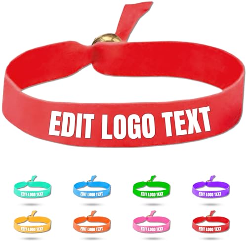 Zkgiftsdz Ab Stück Armband Stoff Personalisiert für Event und Partys, Personalisiertes Armband Stoff mit Text und Logo Admission Identification Armbänder von Zkgiftsdz