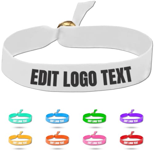Zkgiftsdz Ab Stück Armband Stoff Personalisiert für Event und Partys, Personalisiertes Armband Stoff mit Text und Logo Admission Identification Armbänder von Zkgiftsdz