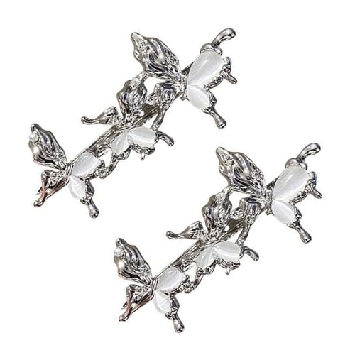 1 Paar elegante Haarspange mit Katzenaugen-Stein, Schmetterling, ausgehöhlte Designs, Haarspange für Frauen und Jugendliche, für den täglichen Gebrauch von Zktfyshk