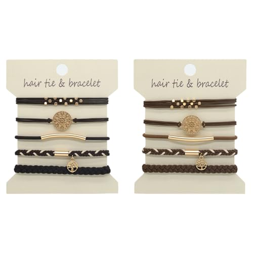 10 Stück elastische Haargummi-Armbänder für Frauen und Mädchen, Haarseil, Pferdeschwanzhalter für lockiges, schweres, langes Haar 10 Stück elastische Haargummi-Armbänder für Frauen und Mädchen, Haarseil, Pferdeschwanzhalter für lockiges, schweres, langes Haar von Zktfyshk