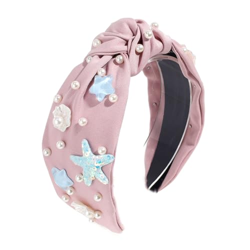 Geflochtene Stirnbänder, Strandurlaub, Muschel, Kunstperlen, Knoten, Haarschmuck, modisches Haarband, Haarschmuck für Damen und Mädchen von Zktfyshk