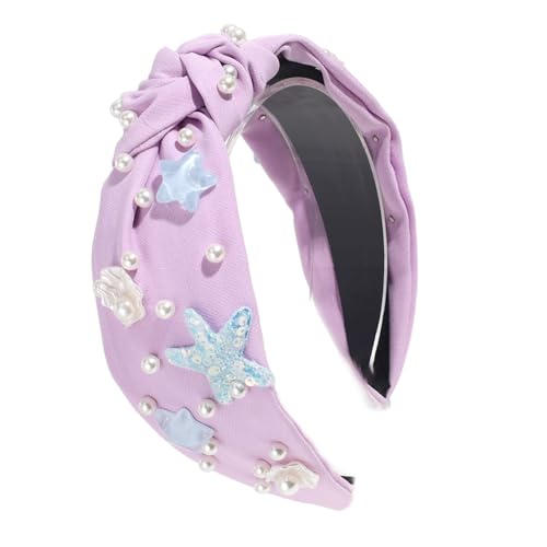 Geflochtene Stirnbänder, Strandurlaub, Muschel, Kunstperlen, Knoten, Haarschmuck, modisches Haarband, Haarschmuck für Damen und Mädchen von Zktfyshk