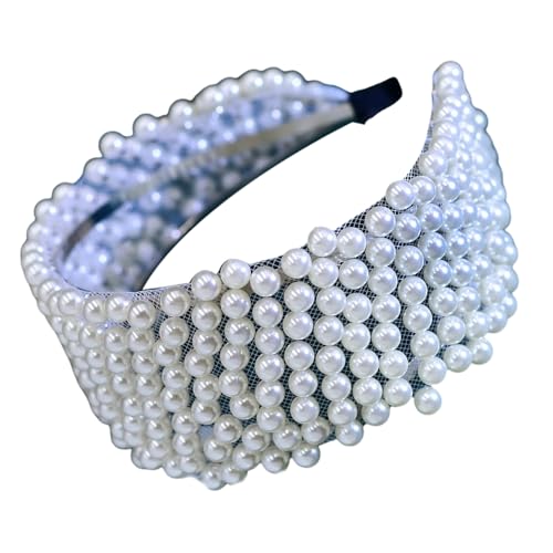 Handgefertigter Strass-Haarreif mit Perlen, bequemer Haarreif für Mädchen, Hochzeits- und Party-Looks von Zktfyshk