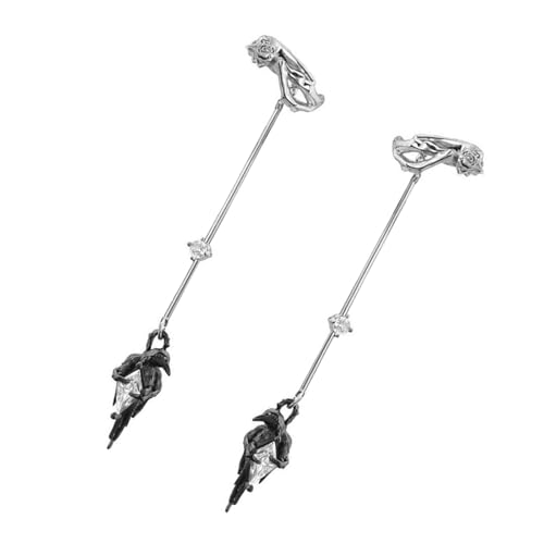 KANTIGE TIEROHRMANSCHERTTER FAUEN Styne Handgefertigtes Clip A Einem Ohrnen Gothic Styles Legierung Accessoire MIT Blumener Lierung Dunkler Gotischer Ohrclip Alternativer Schmuck von Zktfyshk