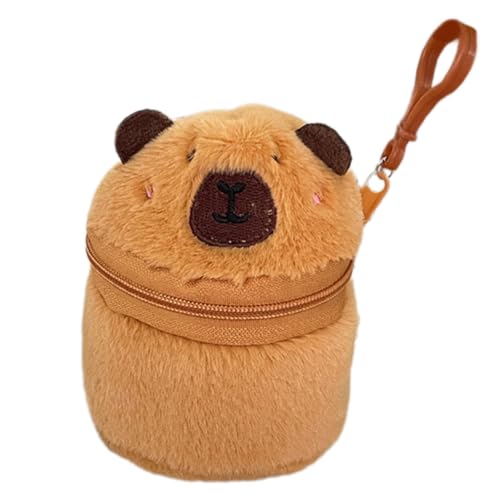 Lovely Capybara Geldbörse aus Plüsch, Münzgeldbörse, Anhänger, Tiergeldbeutel, Geldtasche, Kopfhörer-Aufbewahrungstasche, Kopfhörer-Etui, Wie in der Abbildung gezeigt, 10x5x11cm von Zktfyshk