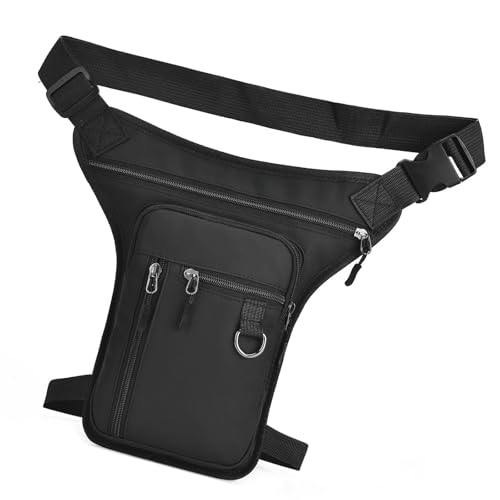Mehrzweck-Umhängetasche aus Nylon, verstellbarer Riemen, große Kapazität, Beingürteltasche, seitliche Hüfttasche für Outdoor-Sport, Reisen, Schwarz , As shown in the figure von Zktfyshk