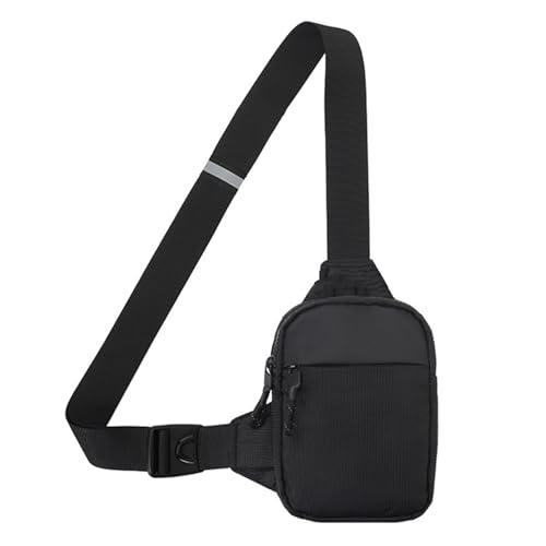 Sport-Brusttasche für Herren, wasserabweisend, Hüfttasche, Lauftasche, Handyhalterung, Crossbody-Tasche, Outdoor-Sport-Zubehör, Schwarz von Zktfyshk