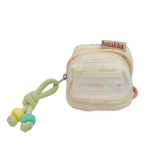 Stabile Kosmetiktasche aus bestickter Baumwolle, Muschelform, Make-up-Organizer mit Reißverschluss für Reisen und den täglichen Gebrauch, Weiße Milch von Zktfyshk