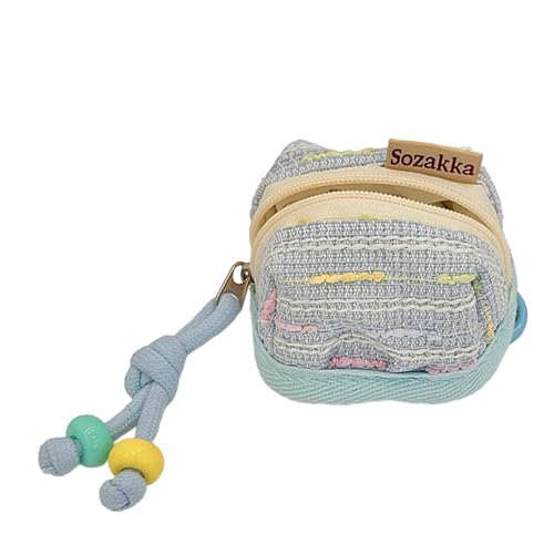 Stabile Kosmetiktasche aus bestickter Baumwolle, Muschelform, Make-up-Organizer mit Reißverschluss für Reisen und den täglichen Gebrauch, blau von Zktfyshk