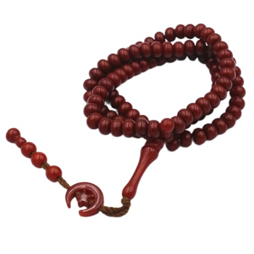 Zktfyshk 99-Gebetskette Tasbih Perlen 8 mm Rosenkranz Perlen Tasbih Gebetskette Wickelarmbänder Halskette Eid Gebetskette für Männer Frauen von Zktfyshk