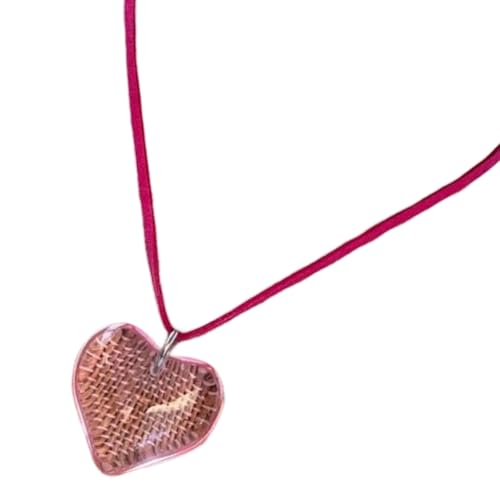 Zktfyshk Bunte Herz-Charm-Anhänger, stabile Glas-Halskette, Schmuck-Accessoire mit Klangkette, für Damen von Zktfyshk